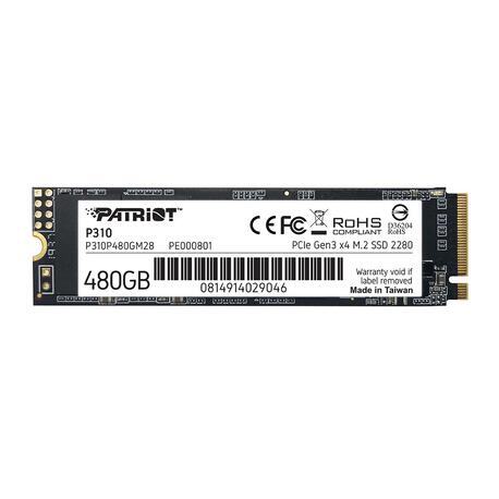 Dysk SSD Patriot P310 480GB M.2 2280 PCle NVMe (1700/1500 MB/s) (1)