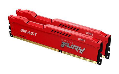 Pamięć DDR3 Kingston Fury Beast 16GB (2x8GB) 1600MHz CL10 1,5V czerwona (1)
