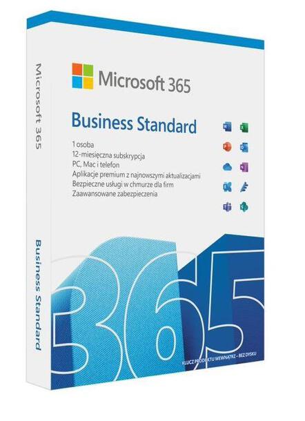Oprogramowanie Microsoft M365 Bus Standard Retail Polish Subscription P8 EuroZone 1 License Medialess 1 Year (1)