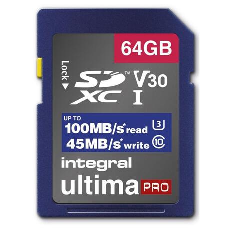 Karta pamięci SDXC INTEGRAL High Speed V30 UHS-I U3 64GB (1)