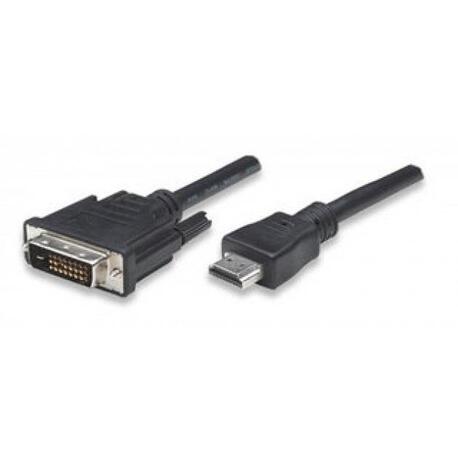 Adapter Manhattan HDMI męski na DVI-D 24+1 męski, Dual Link, 1,8m, czarny (1)